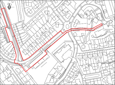 Map showing the proposed topographical survey area extents at the Craigie Burn 
