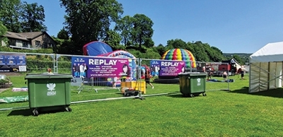 Commercial bin at an event