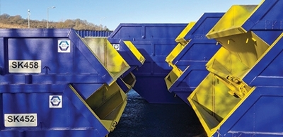Skips stacked on top of each other